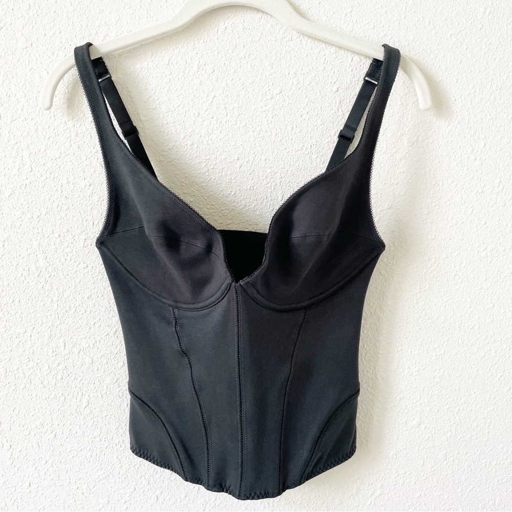 Skims Cotton Shapewear Corset Soot Size Small Retro Feminine Neutral